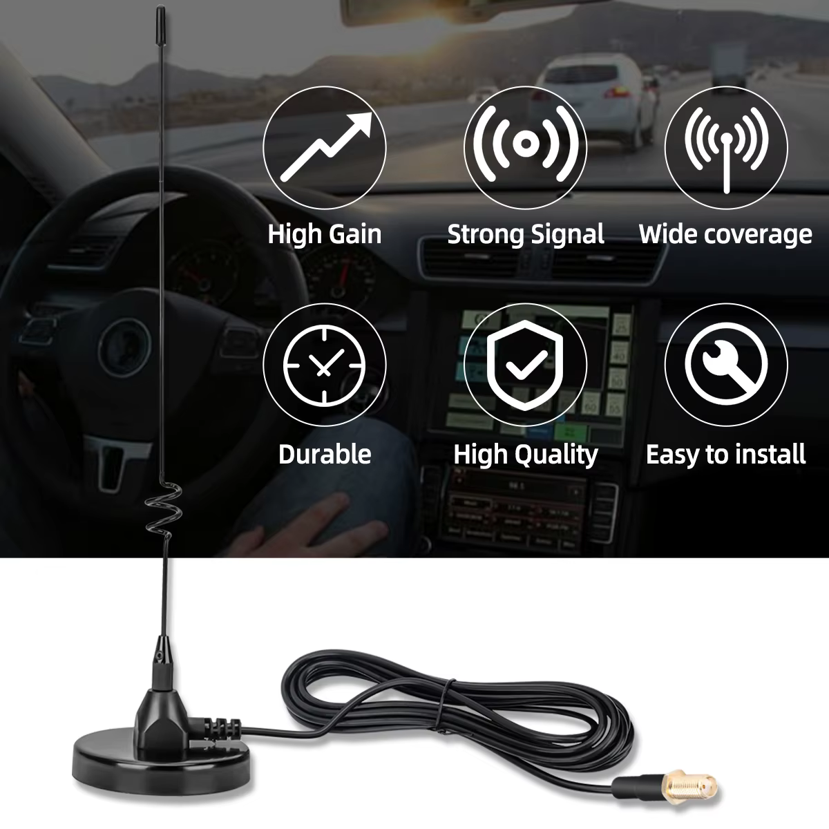 Antena magnética dual VHF UHF ABBREE AD-109 para Baofeng - imagen 2