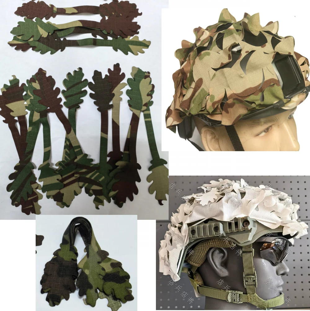 Funda ghillie camuflaje para casco táctico airsoft y paintball