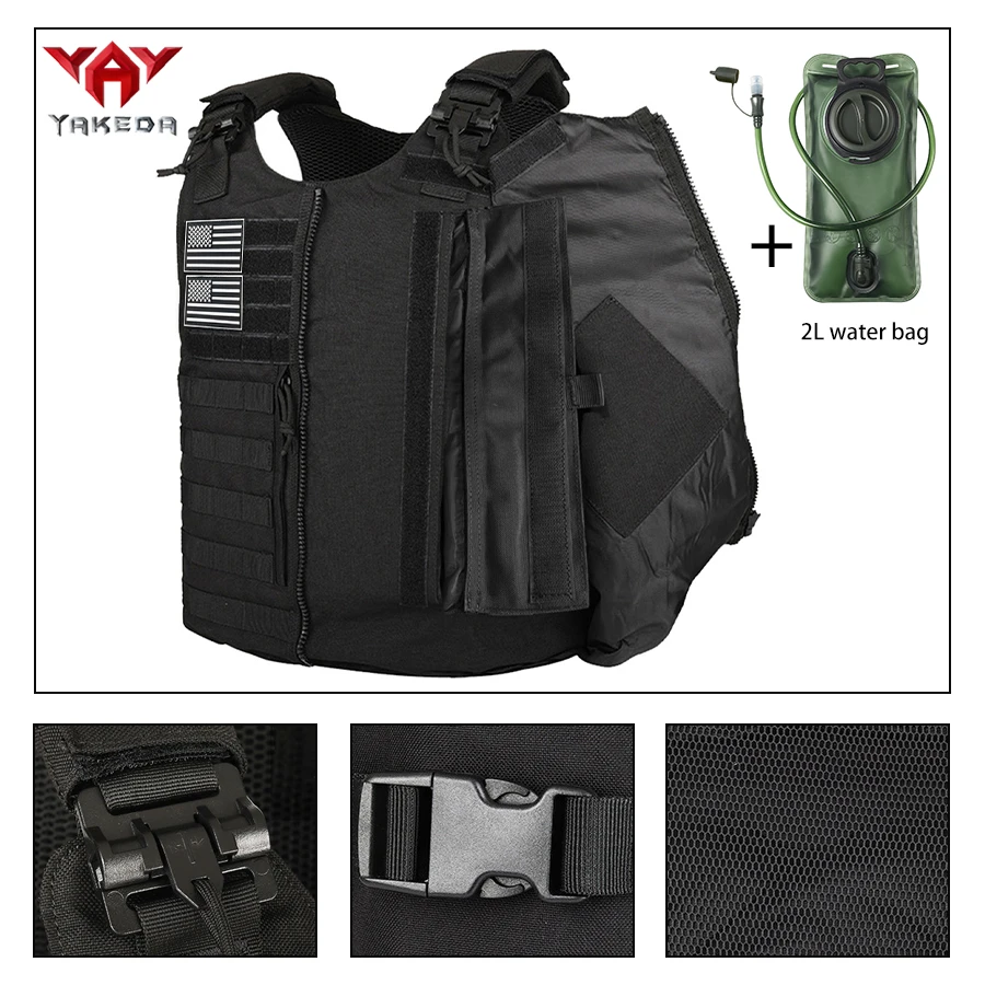 Chaleco portaplacas táctico YAKEDA con bolsillo de hidratación - imagen 3