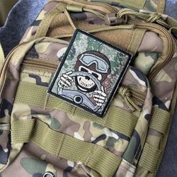 Parche táctico bordado soldado esqueleto gancho y bucle para ropa