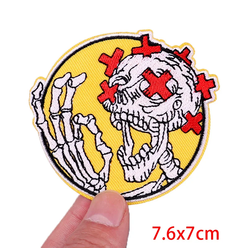 Parche MOLLE bordado calavera terror táctico para ropa militar - imagen 4