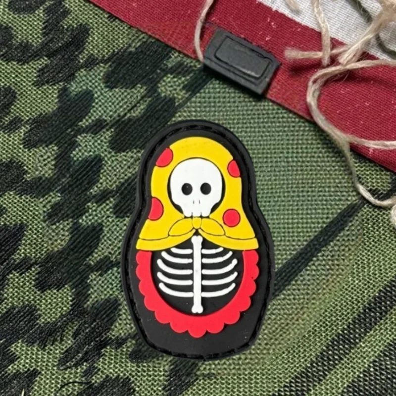 Parche táctico PVC calavera diseño muñecas con velcro - imagen 5
