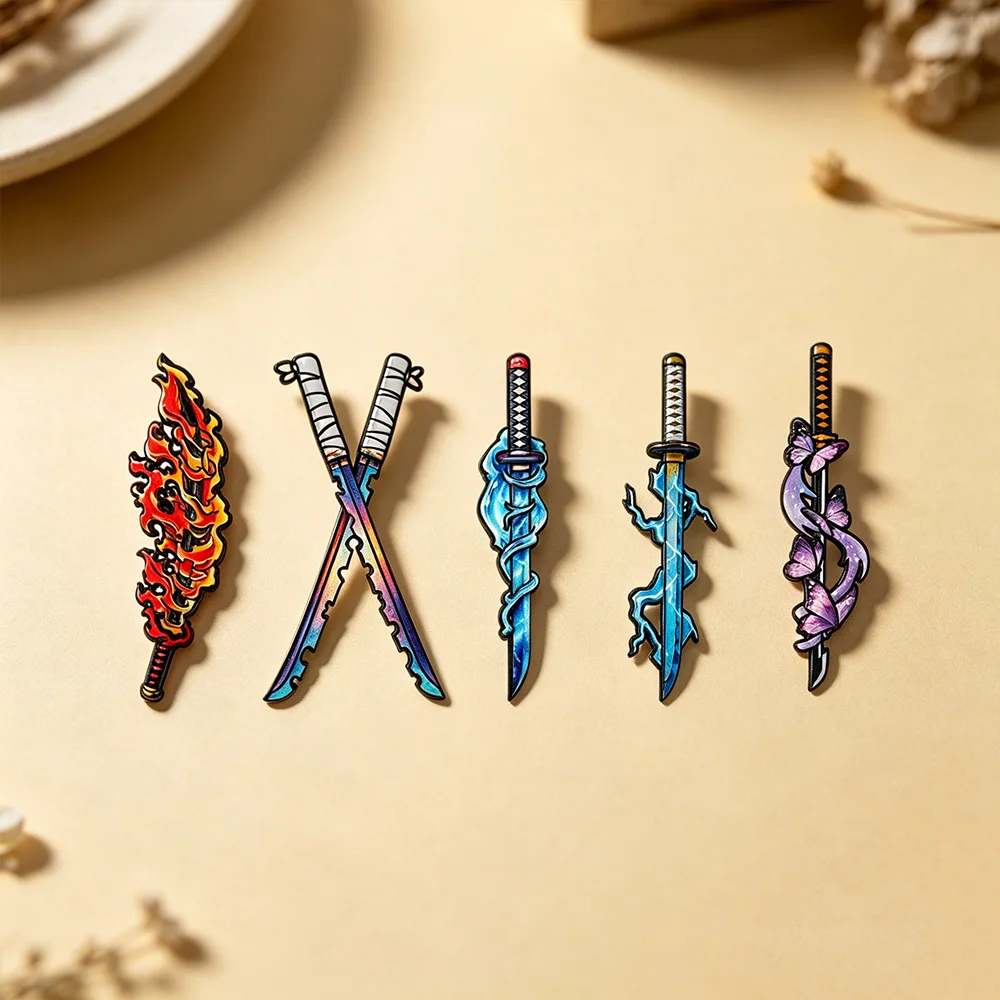 Pins esmalte diseños llama mariposa rayo – Insignias para ropa y mochilas - imagen 4