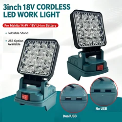 Linterna LED trabajo Makita 14,4V-18V plegable exterior