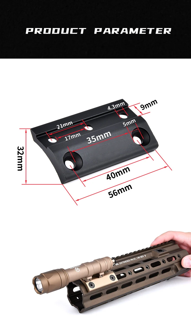 Detalle del ajuste M-LOK/KeyMod