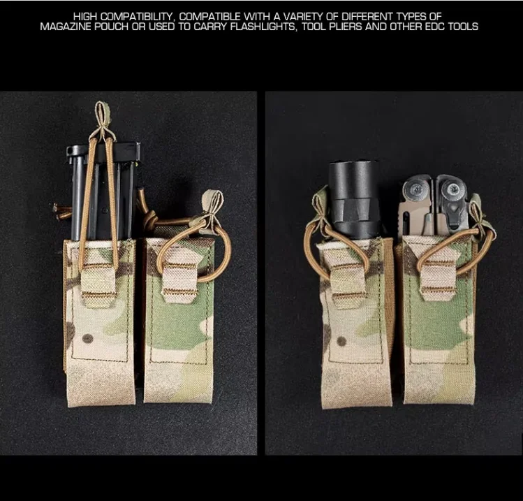 Funda táctica MOLLE DPMP doble para cargadores de pistola abierta - imagen 2