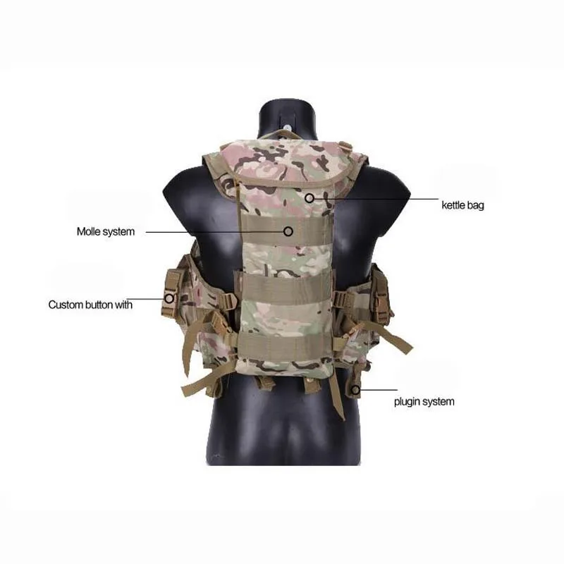 Chaleco táctico para airsoft con bolsa de hidratación - imagen 5