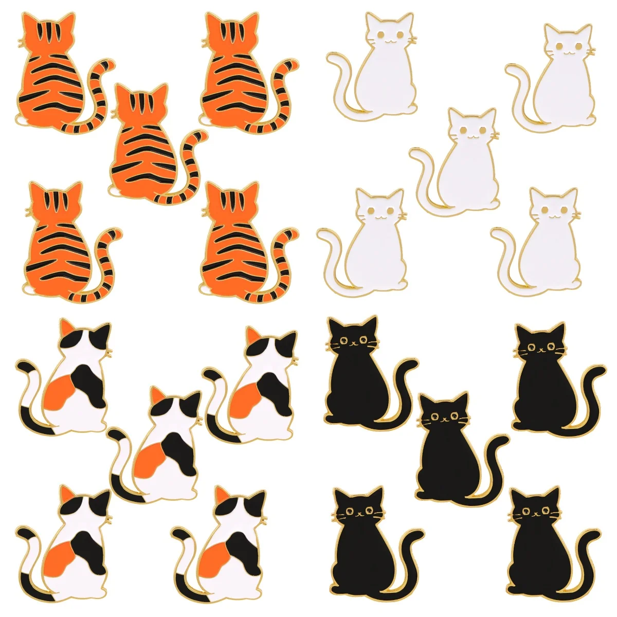 Pin esmaltado de gato negro para solapa tipo broche táctico - imagen 4