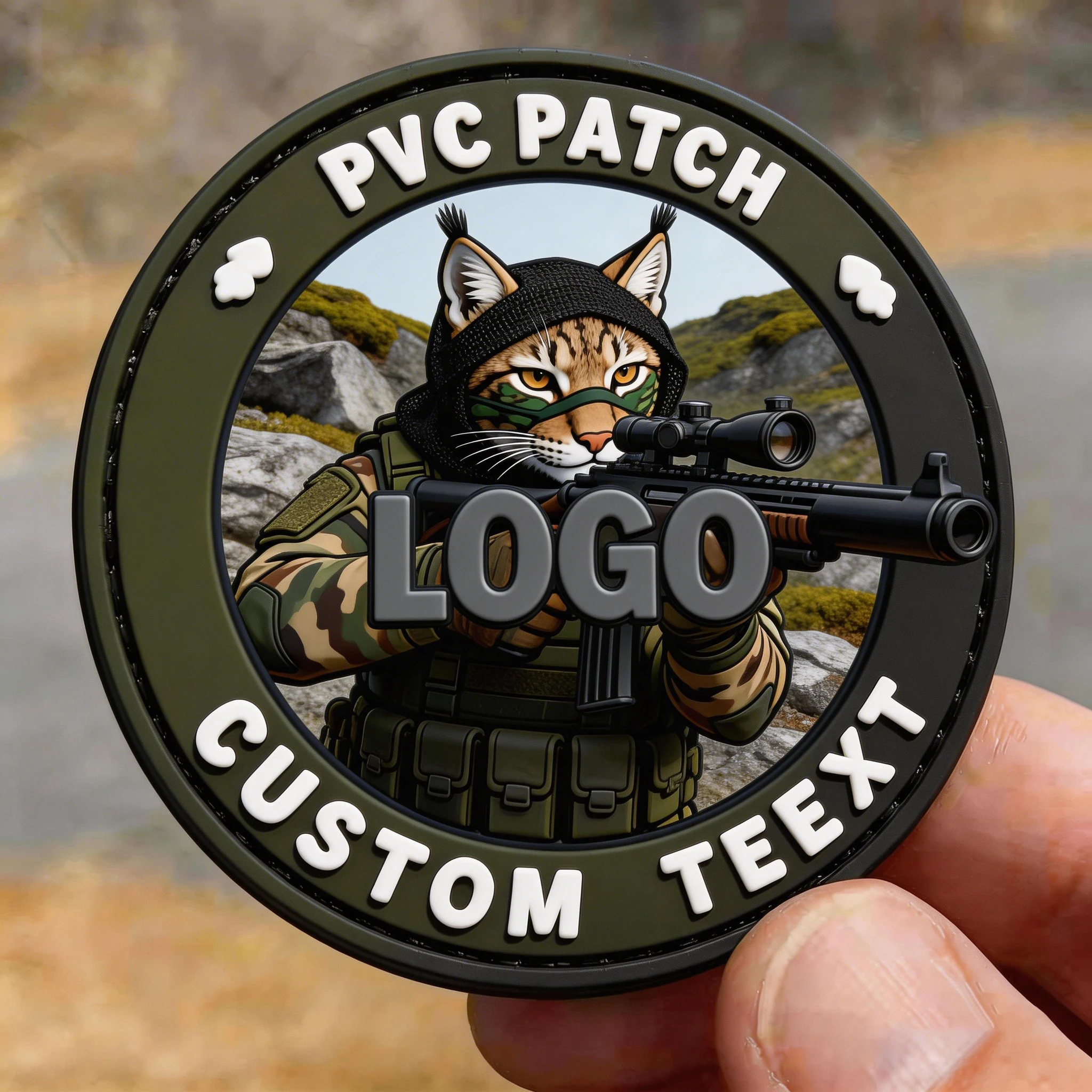 Parche táctico PVC 3D logotipo personalizado relieve para ropa - imagen 5