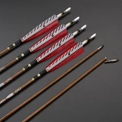Toparchery Flechas de Carbono 32" – Plumas de Pavo, Spine 300-600