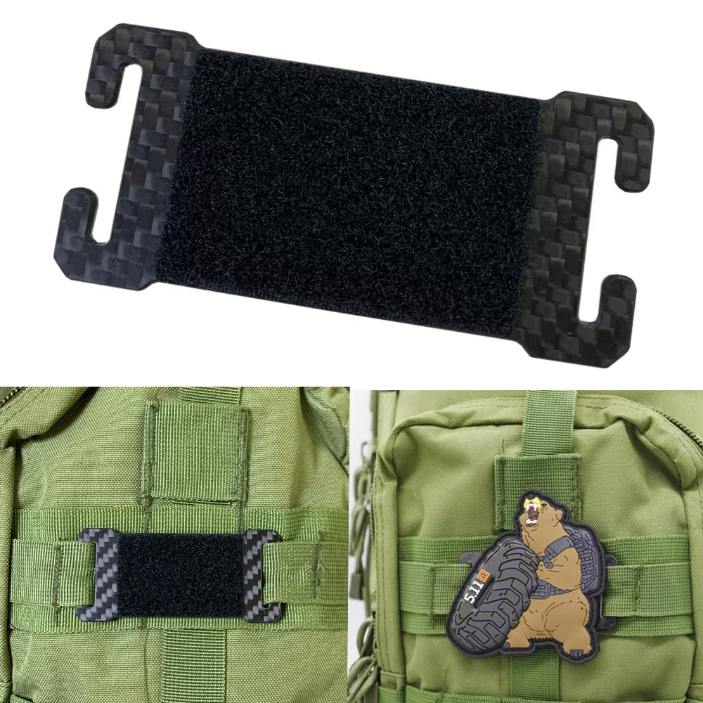 Tablero de parches MOLLE con gancho y bucle fibra de carbono