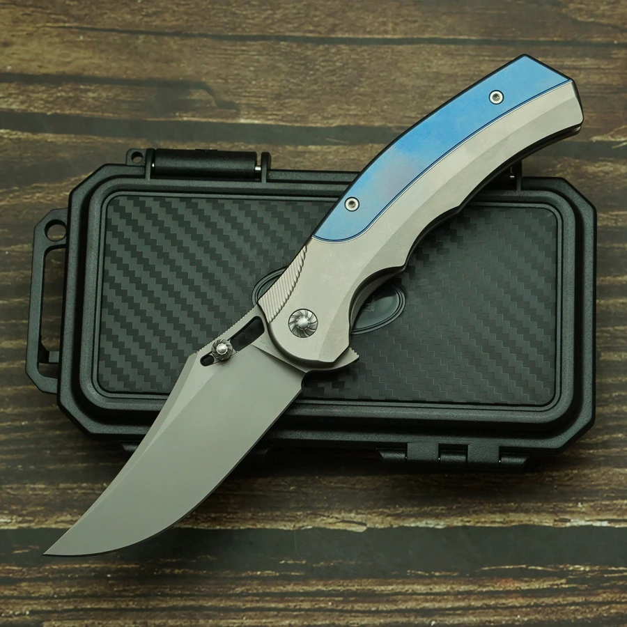 Cuchillo EDC plegable RattleSnake F05 titanio acero M390 - imagen 2