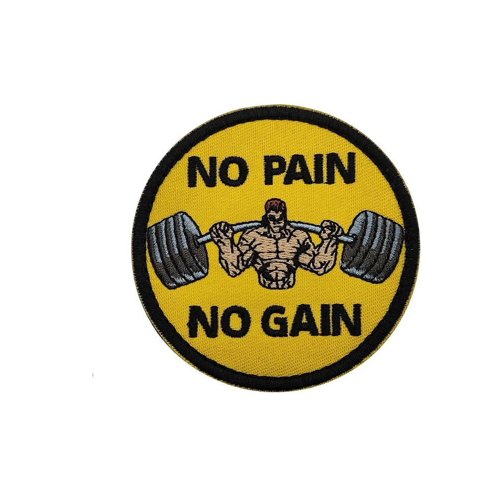 Parche táctico NO PAIN GAIN velcro para mochila MOLLE bordado