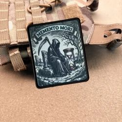 Parche táctico MEMENTO MORI reloj de arena ceñidor Velcro