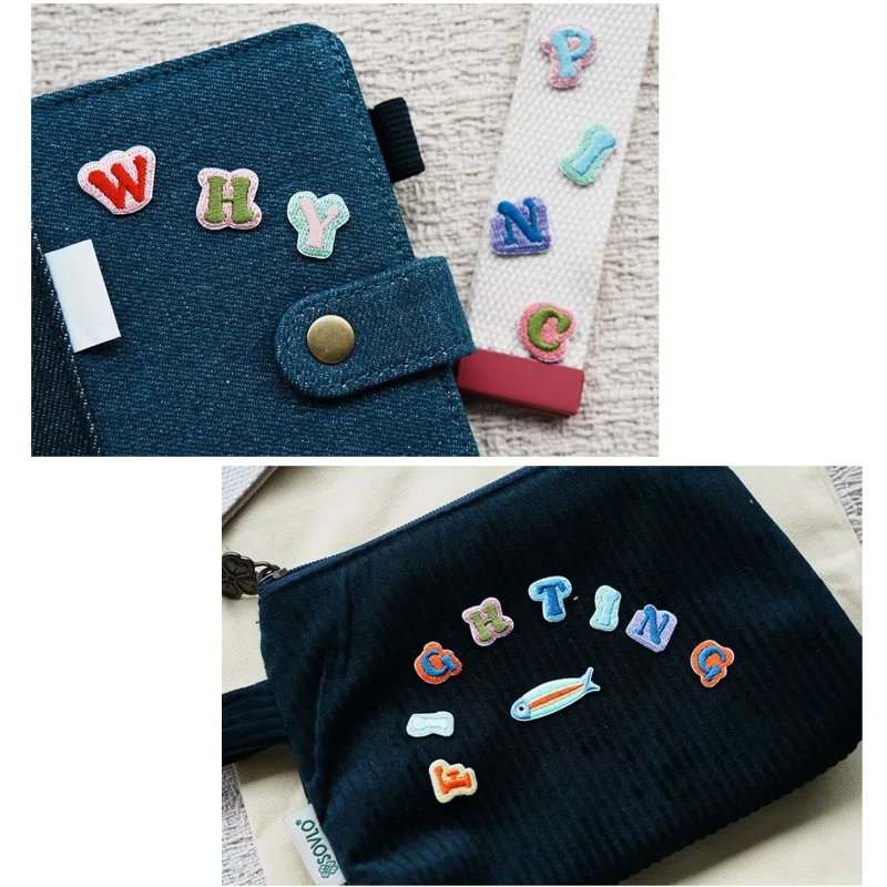 Parche bordado alfabeto termoadhesivo multicolor para ropa y bolsos - imagen 3