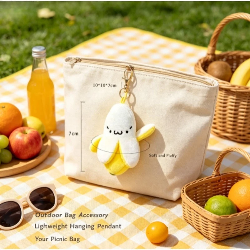 Llavero táctico de peluche plátano pelado para bolso y teléfono - imagen 4