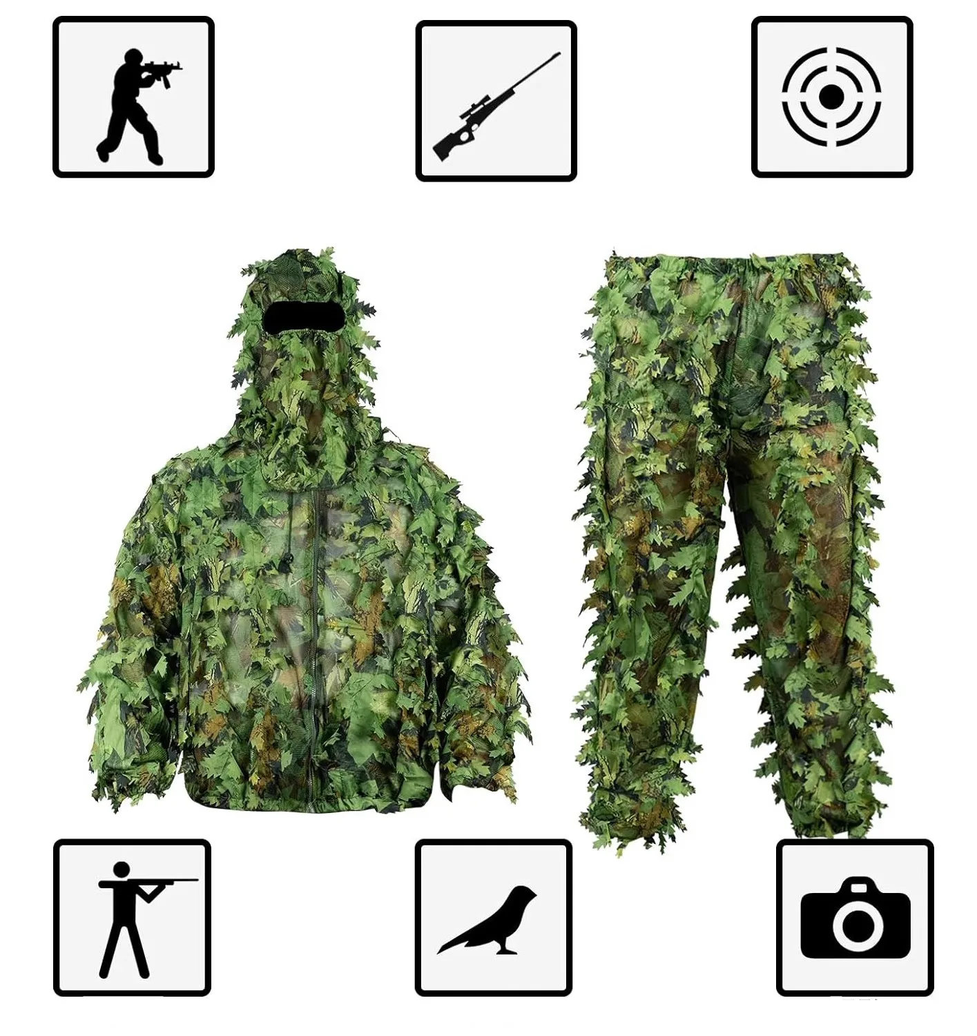 Traje Ghillie camuflaje biónico para caza, pesca y observación - imagen 5