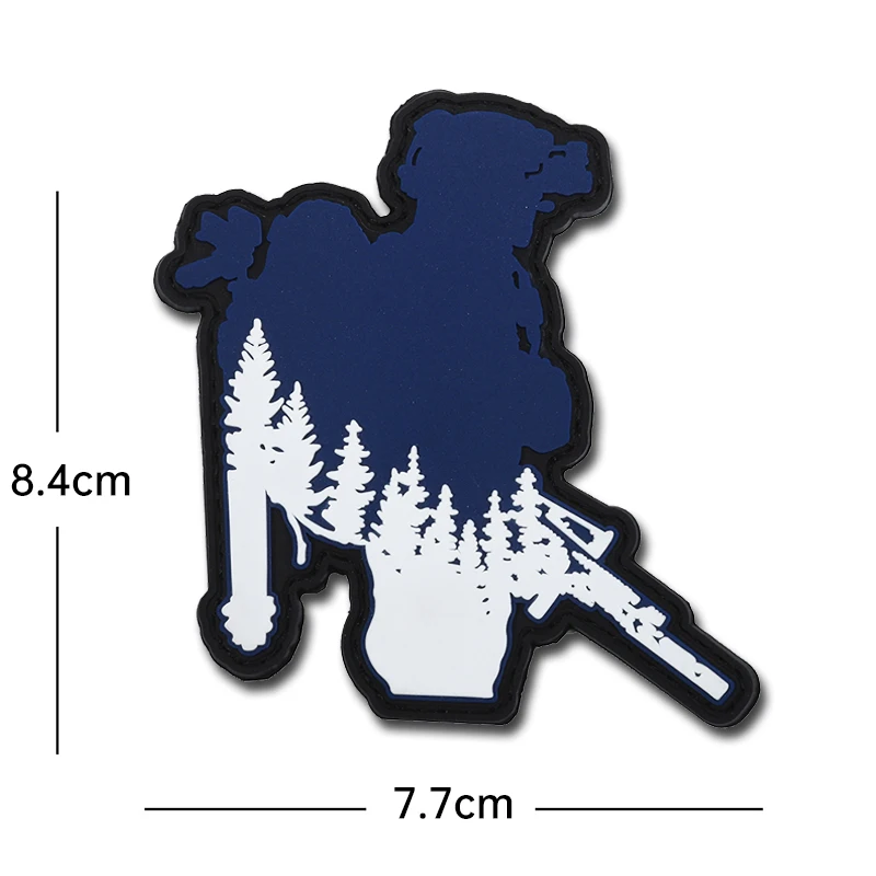 Silhouette Soldiers Parche táctico con logotipo, respaldo y gancho PVC - imagen 5