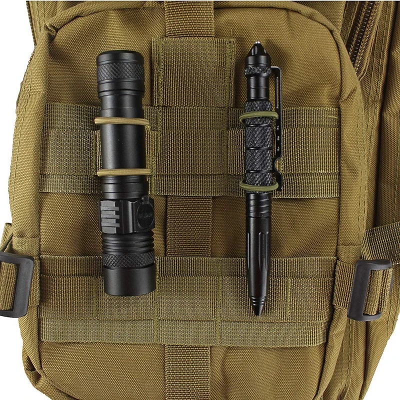 Correas tácticas MOLLE elásticas para mochila con mosquetón y cordón - imagen 4