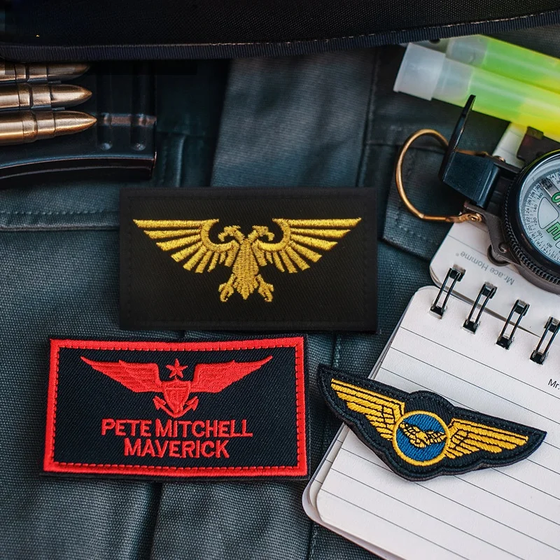 Parche bordado Top Gun Area 7 - Insignia moral para ropa táctica