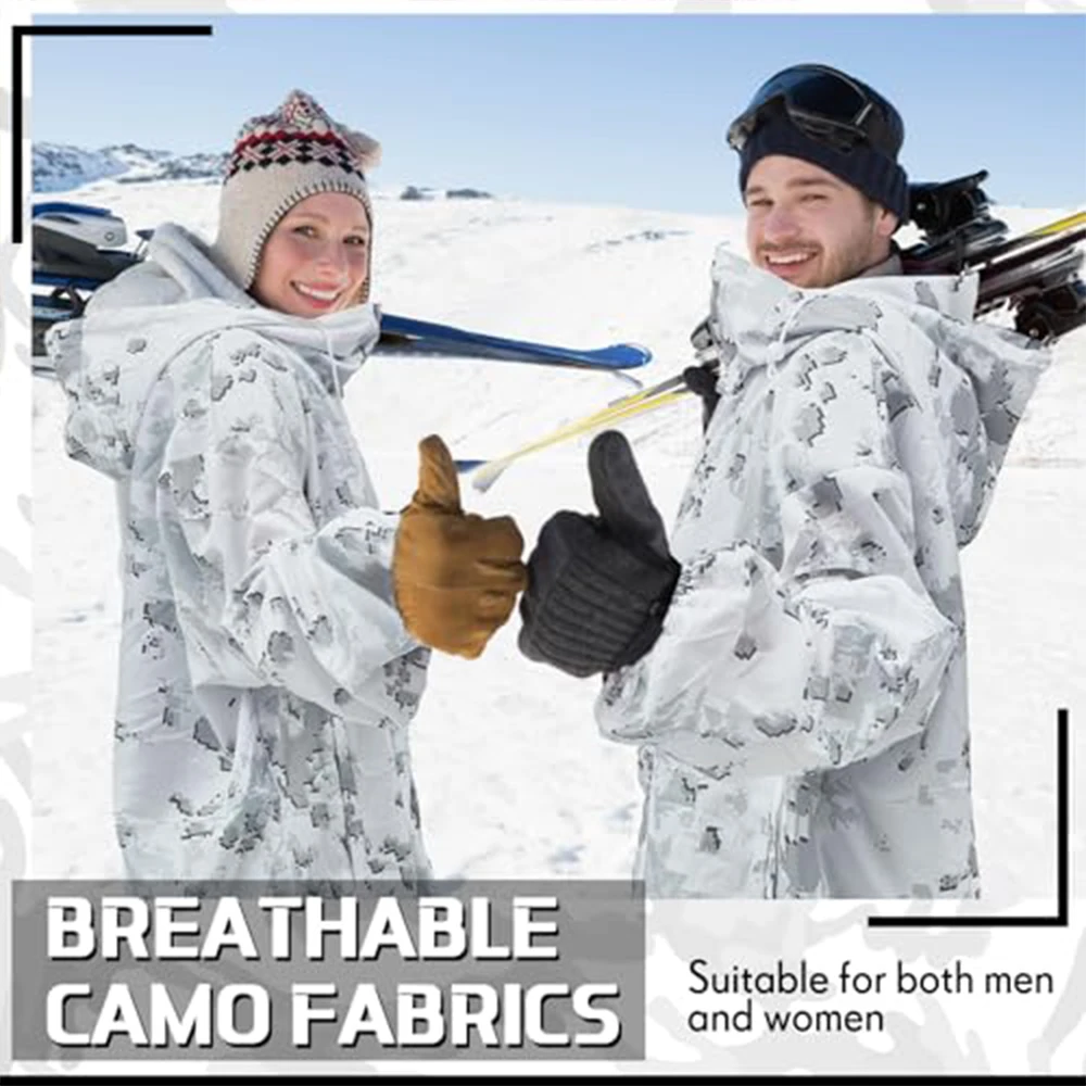 Traje Ghillie táctico de nieve de invierno con chaqueta y pantalón - imagen 2