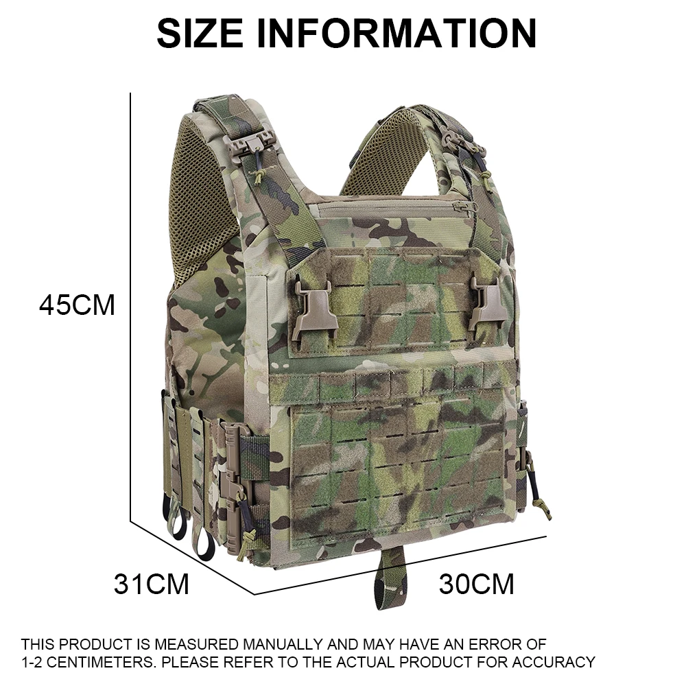 Vista del plate carrier con paneles MOLLE