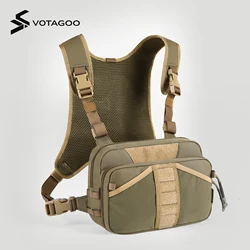 VOTAGOO Bolsa táctica de pesca frontal para moscas y binoculares