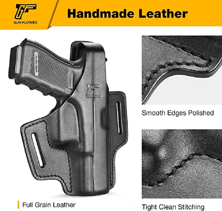 Funda Glock 19 táctica cuero OWB – Soporte pulgar - imagen 5