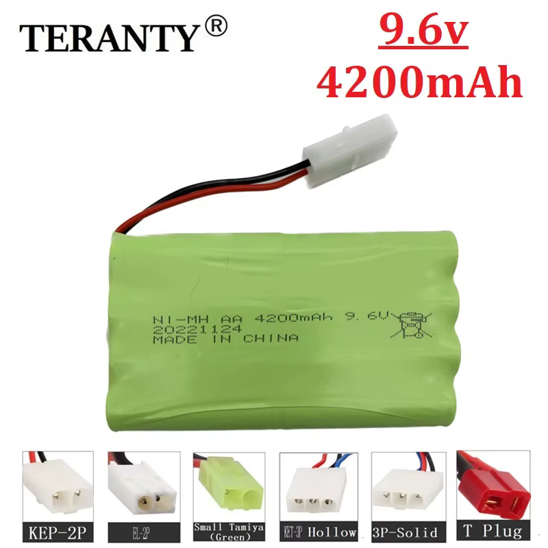 Vista frontal de la batería Teranty 9.6V 4200mAh