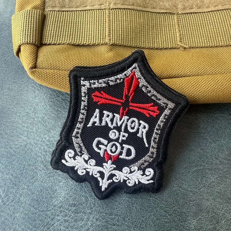 Parche táctico bordado cruz cristiana con velcro para mochila - imagen 5
