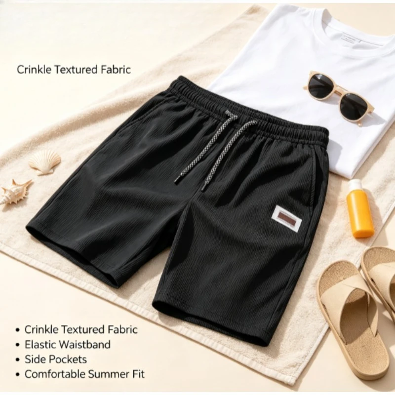 Detalle de pantalón corto casual para hombre de verano