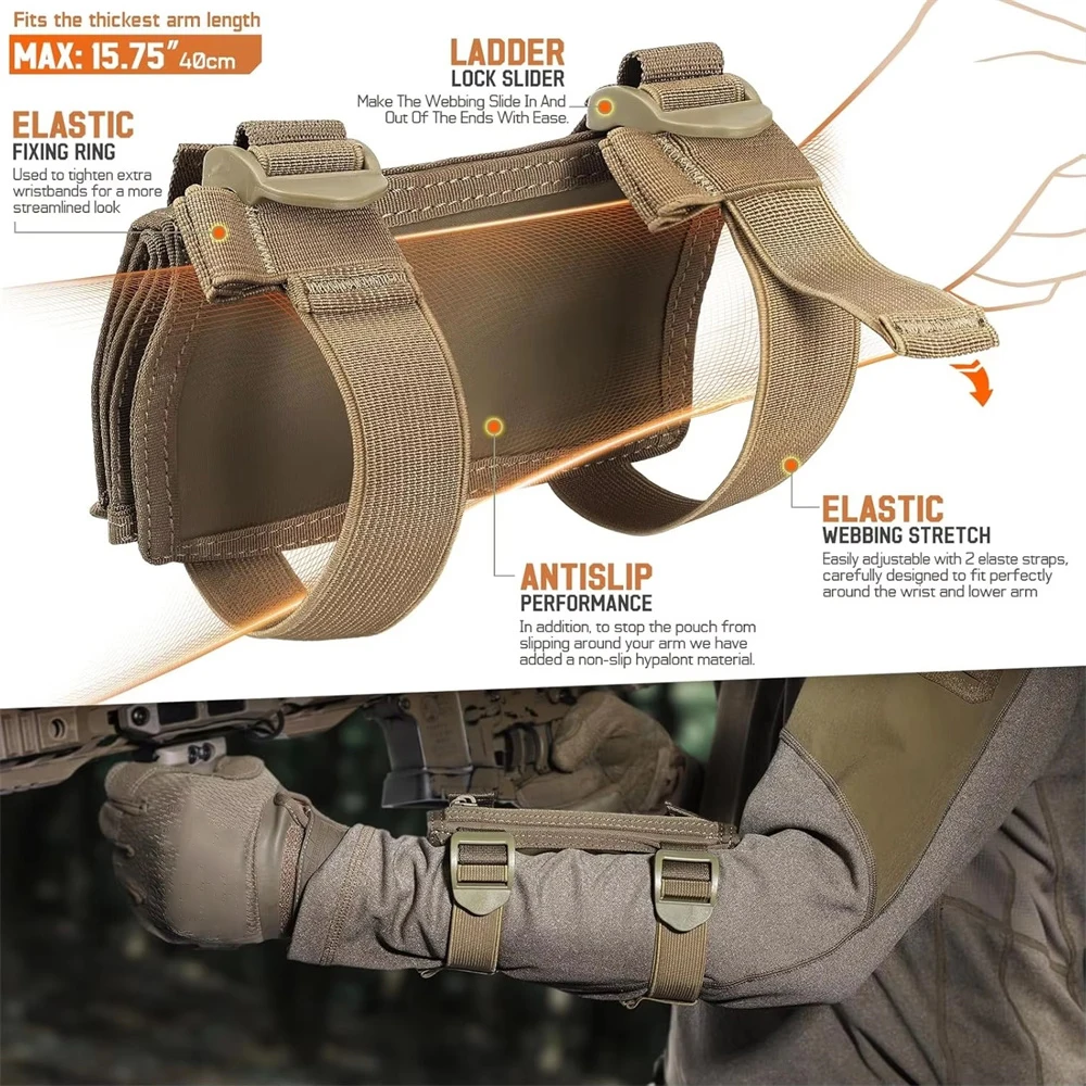 Funda táctica para mapa MOLLE en brazalete de muñeca - imagen 4