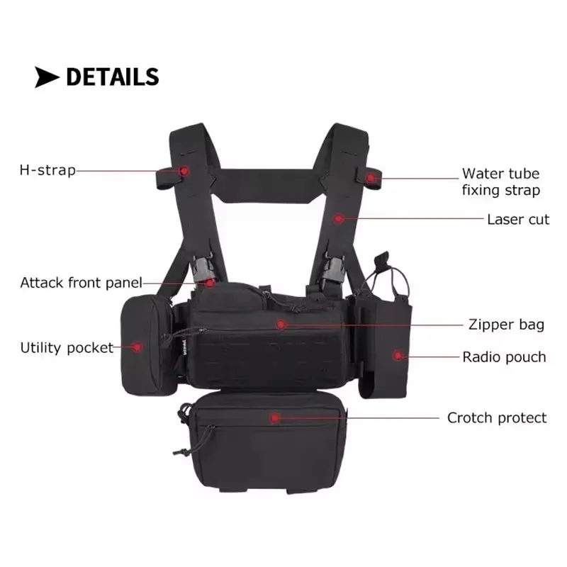YAKEDA Chaleco táctico Molle con porta cargadores para Airsoft y caza - imagen 5