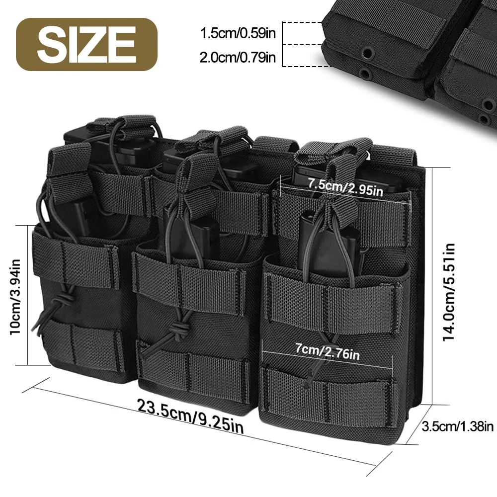 Bolsa Molle triple para cargadores M4 M14 M16 con cierre magnético - imagen 5