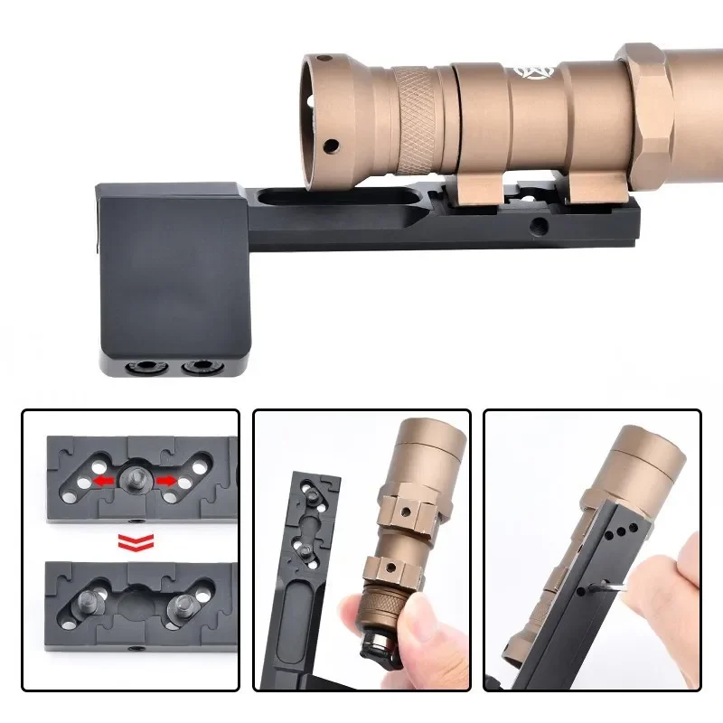 Soporte linterna táctica M-Lok ARIS – Montaje rail Picatinny - imagen 5