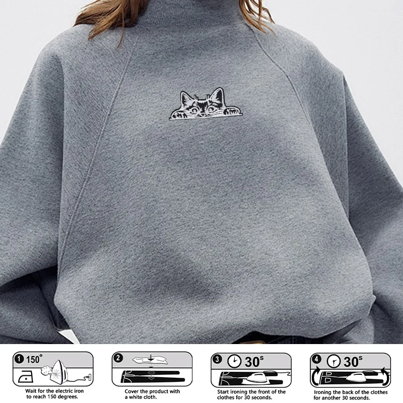 Parche termoadhesivo bordado gato furtivo insignia para ropa y gorras - imagen 3