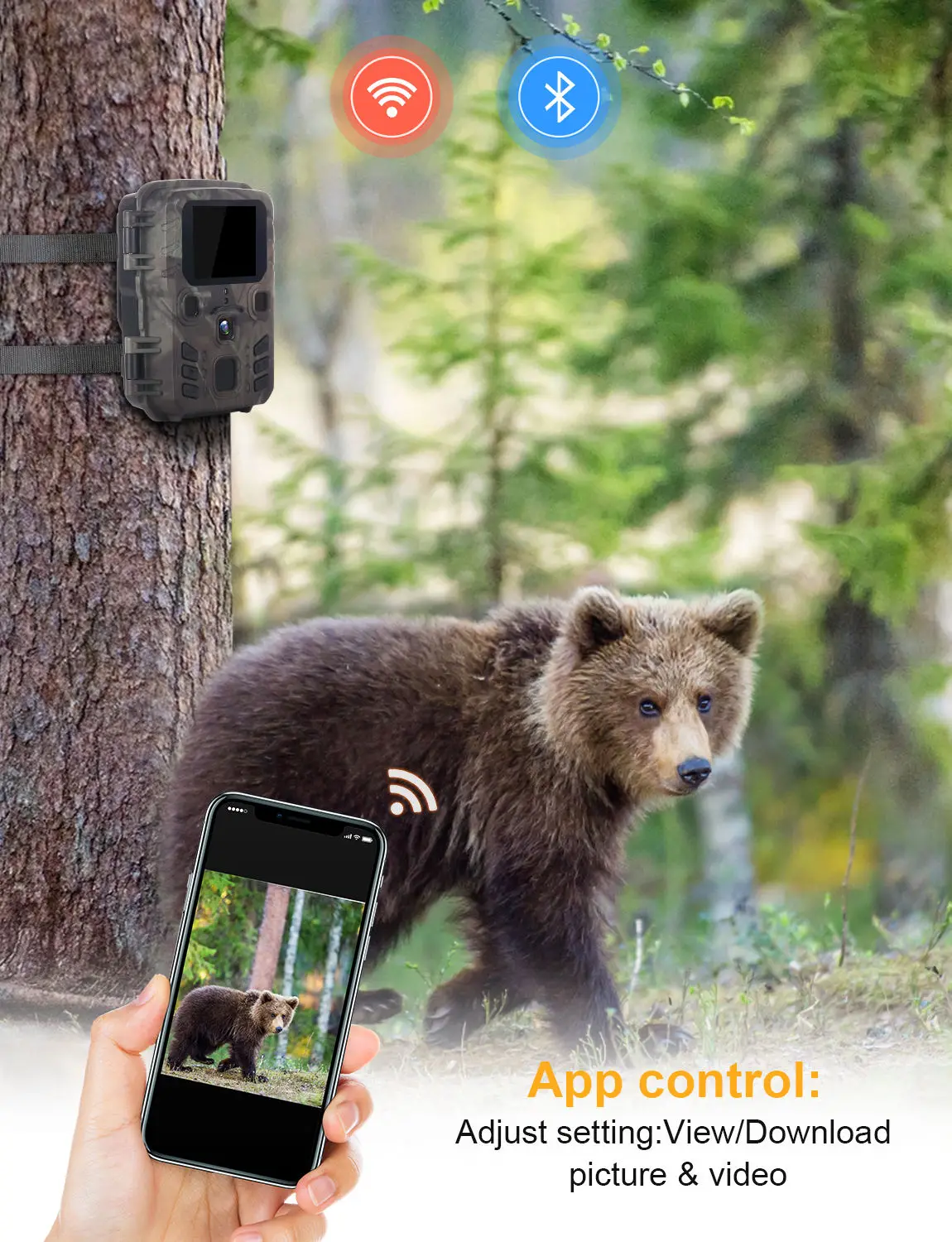 Cámara de caza con WiFi para exteriores - vista frontal