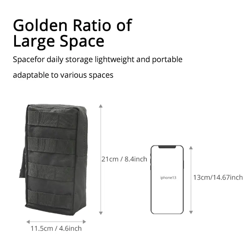 Bolsa MOLLE táctica de cintura – oxford 1000D negra - imagen 3