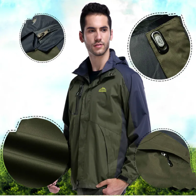 Chaqueta impermeable con capucha resistente al viento otoño - imagen 3