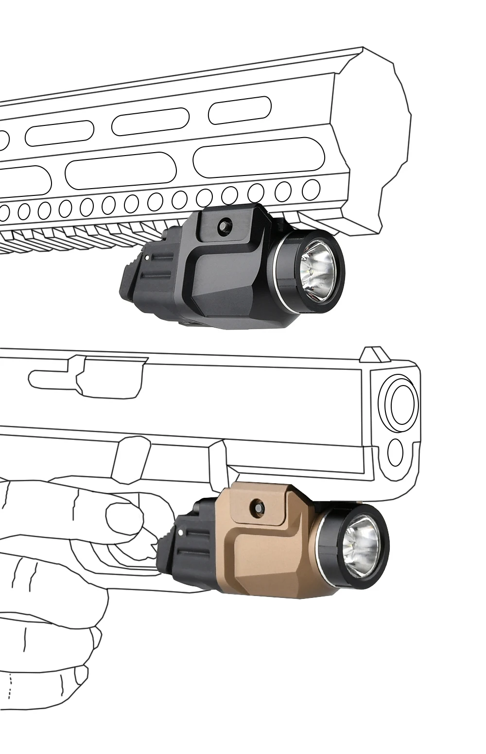 Vista frontal del LED de la WADSN TR7