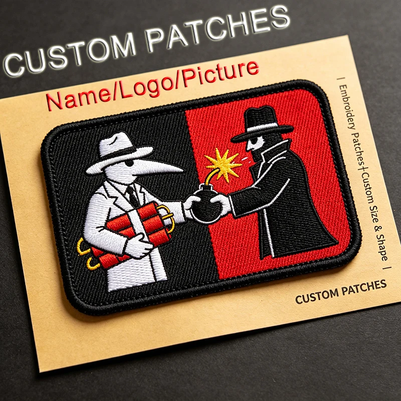Parche termoadhesivo bordado personalizado con logo o texto PVC - imagen 5