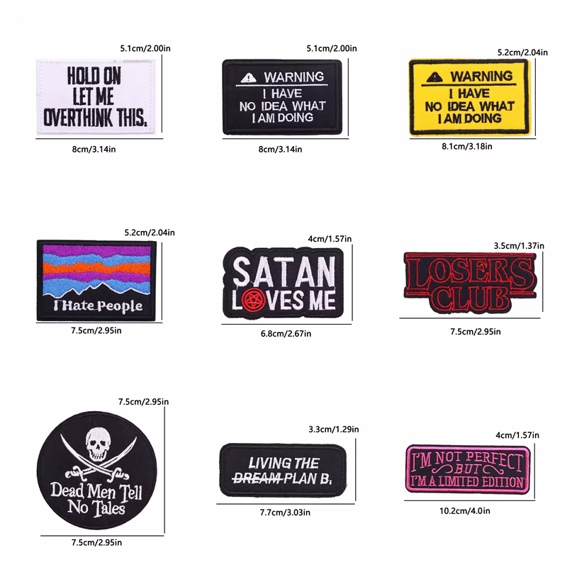 Parche termoadhesivo punk letras humorísticas lenguaje positivo ropa - imagen 4