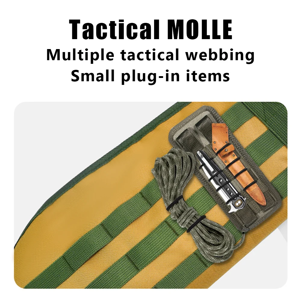 Bolsa para rifle con múltiples bolsillos exteriores y correas