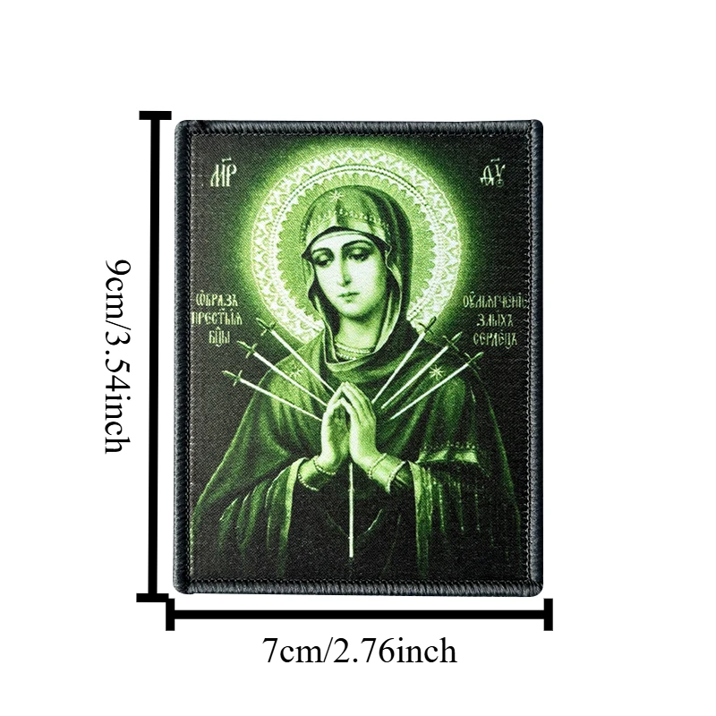 Parche táctico Virgen María bordado con velcro gancho y bucle - imagen 4