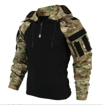 Camisa táctica camuflaje con capucha y cierre frontal para airsoft - imagen 2