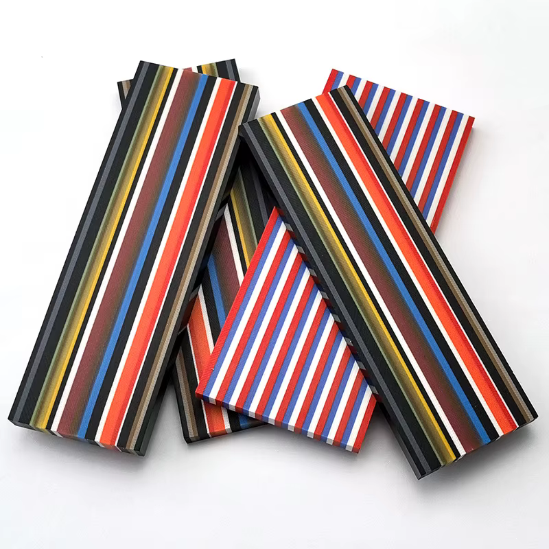 Mango G10 para cuchillo EDC - colores caramelo y bandera, agarre - imagen 2