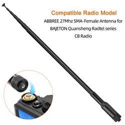 Antena telescópica ABBREE CB 27MHz SMA/BNC walkie talkie