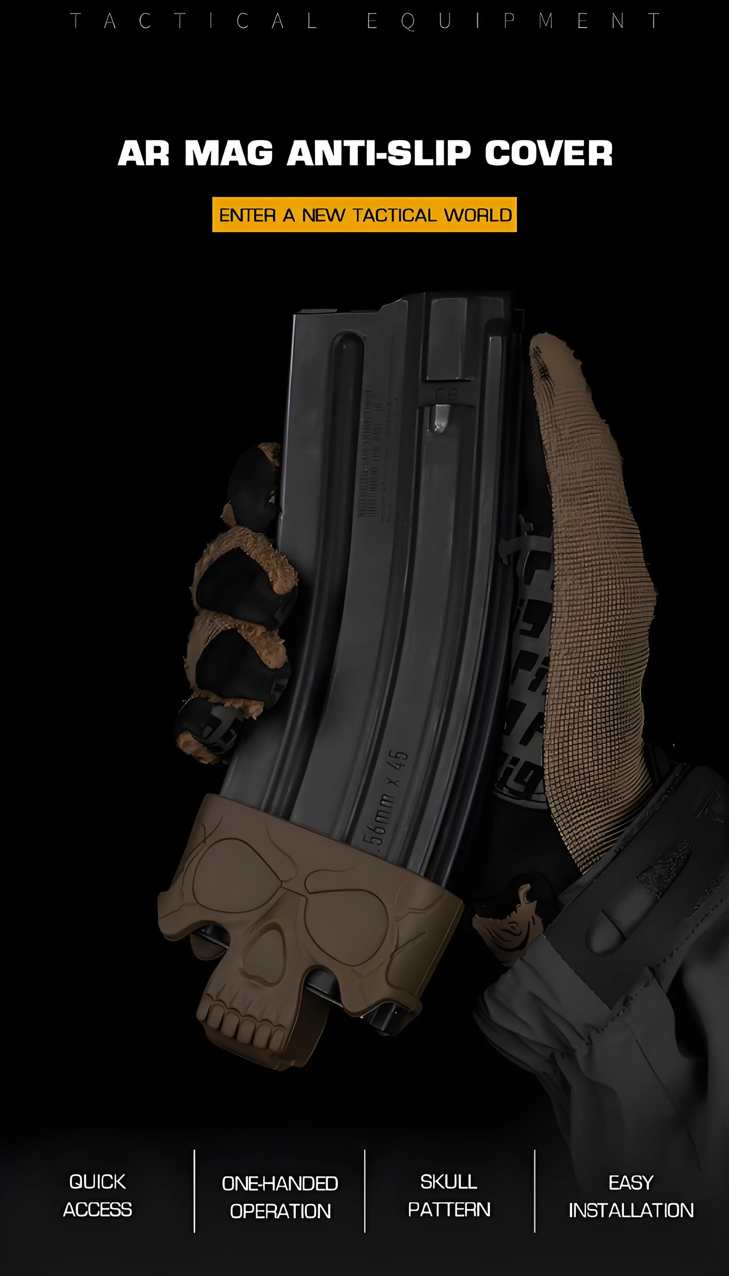 Juego de 3 fundas de silicona con diseño de calavera para cargadores AR-15