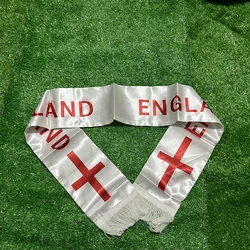 Bufanda Inglaterra fútbol con bandera a doble cara y borlas