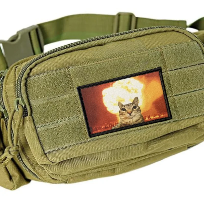 Parche táctico gato meme con velcro gancho y bucle - imagen 3